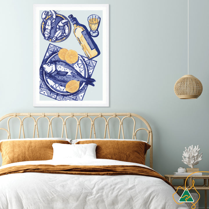MEDITERRANEAN TABLE I - Framed Print