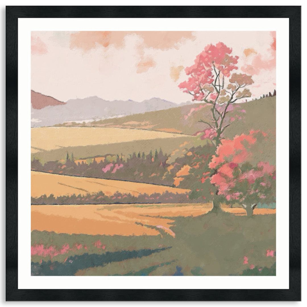 SUNSET FIELDS - Framed Print