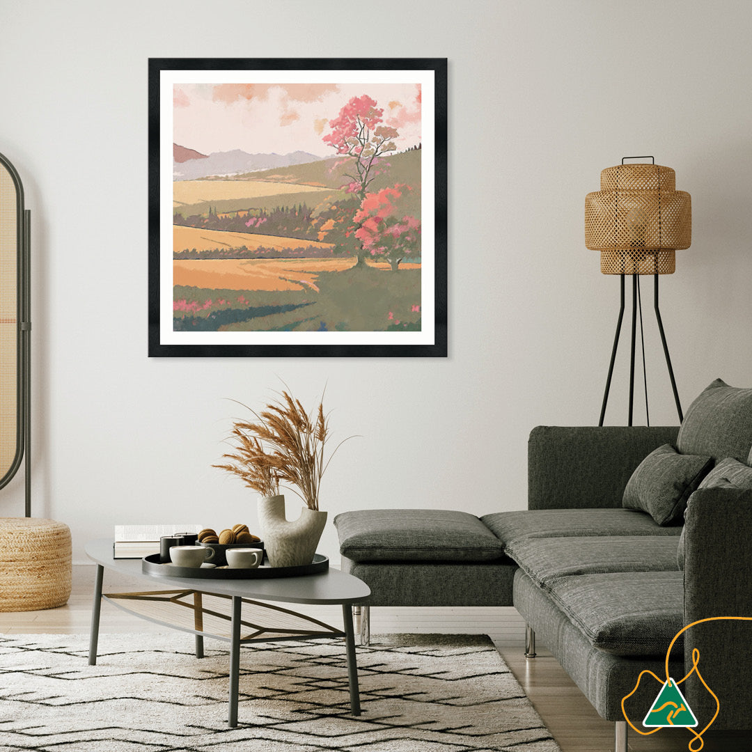 SUNSET FIELDS - Framed Print