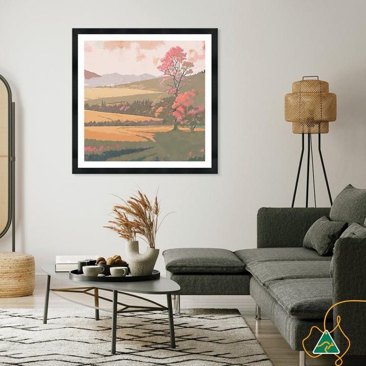 SUNSET FIELDS - Framed Print
