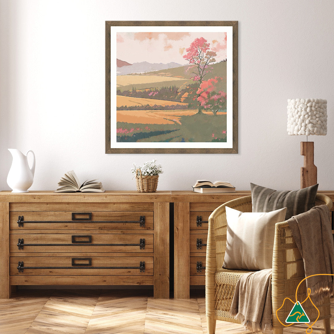 SUNSET FIELDS - Framed Print
