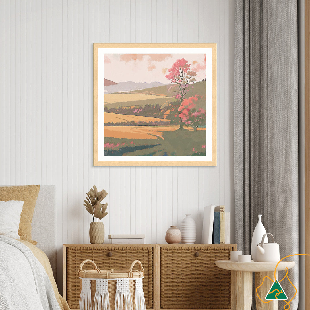 SUNSET FIELDS - Framed Print