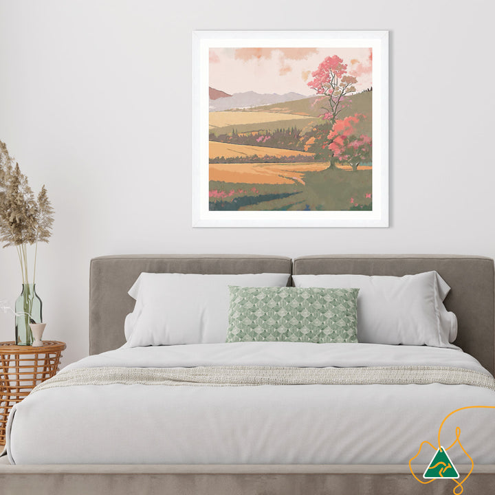 SUNSET FIELDS - Framed Print