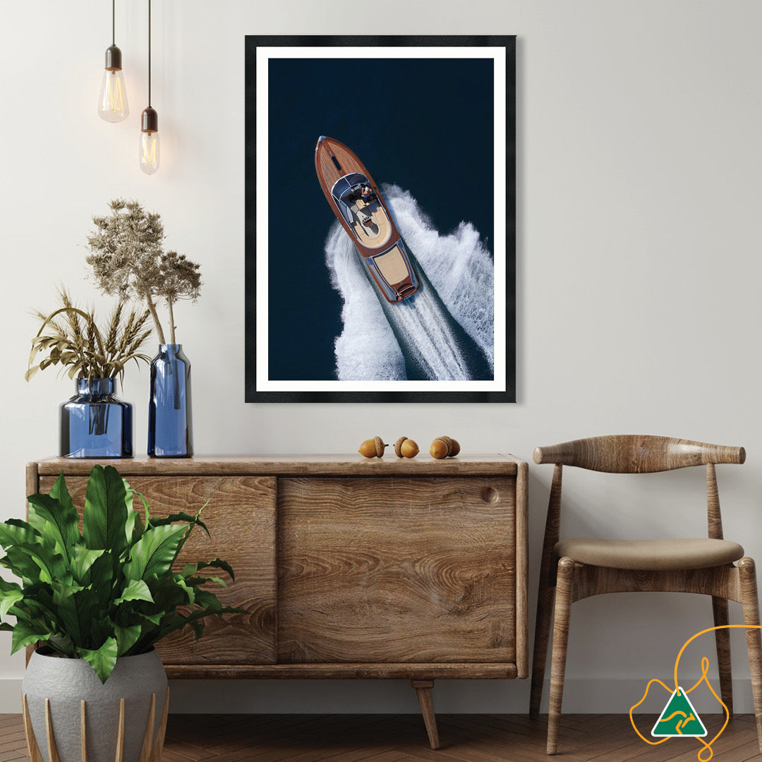 ITALIAN SPEEDBOAT II - Framed Print