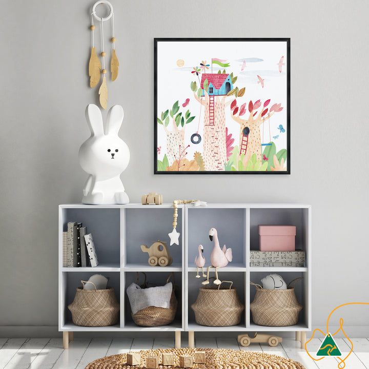 TREE HOUSE III - Framed Canvas