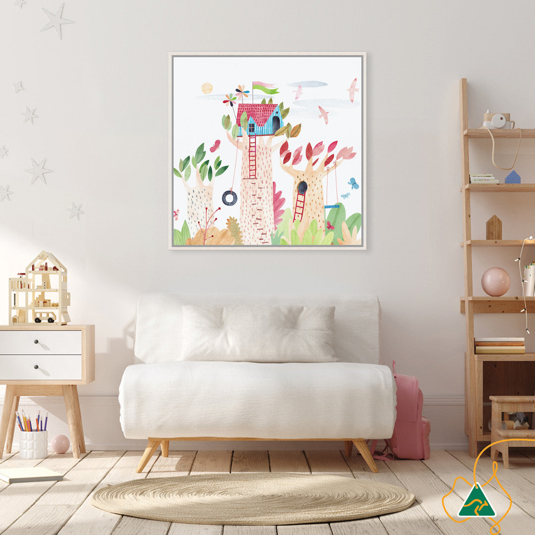 TREE HOUSE III - Framed Canvas