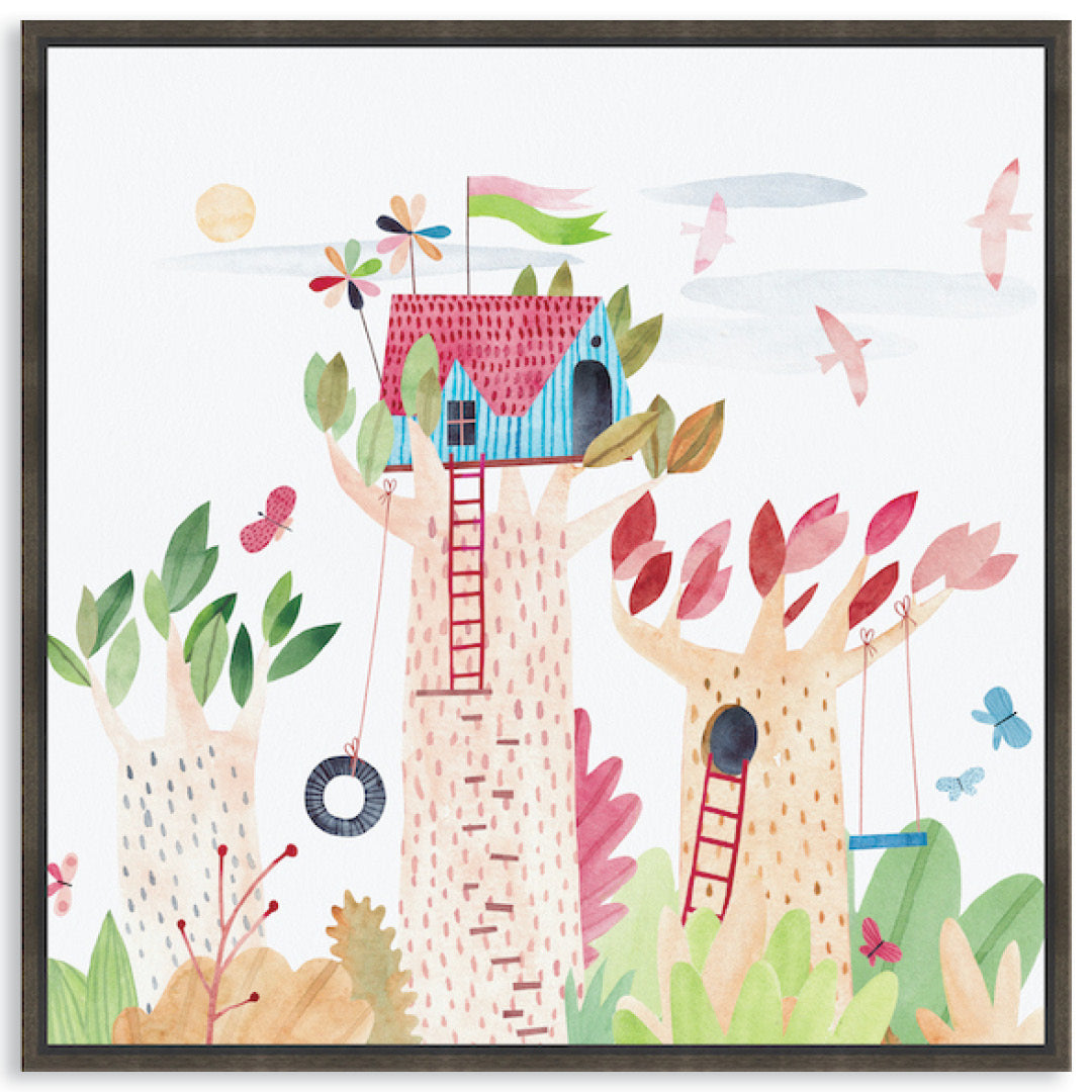 TREE HOUSE III - Framed Canvas