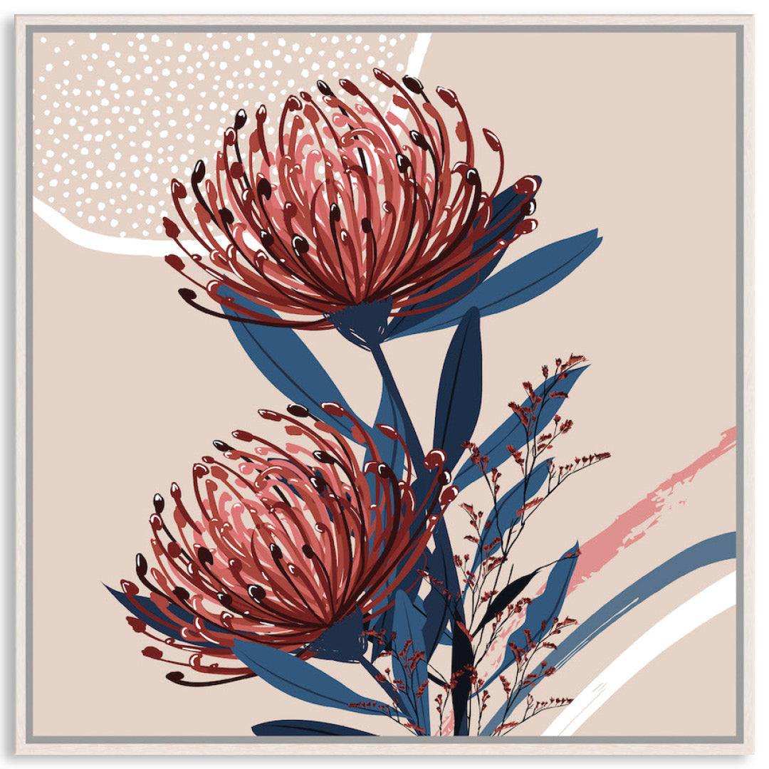 BLUSH FOLIAGE IV - Framed Canvas