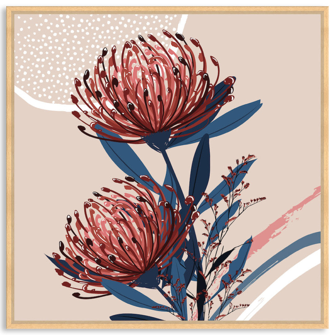 BLUSH FOLIAGE IV - Framed Canvas