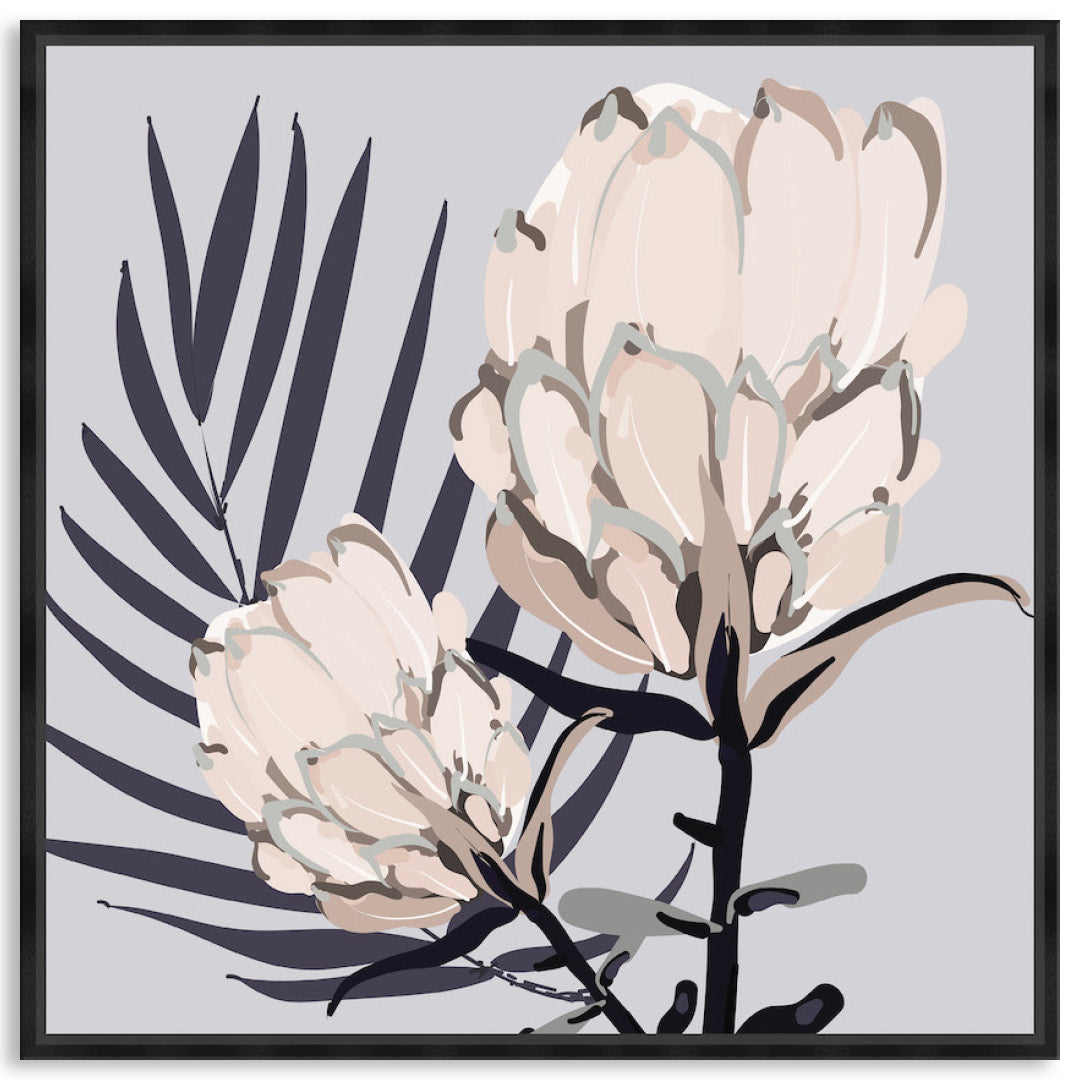 PROTEA GREY II - Framed Canvas