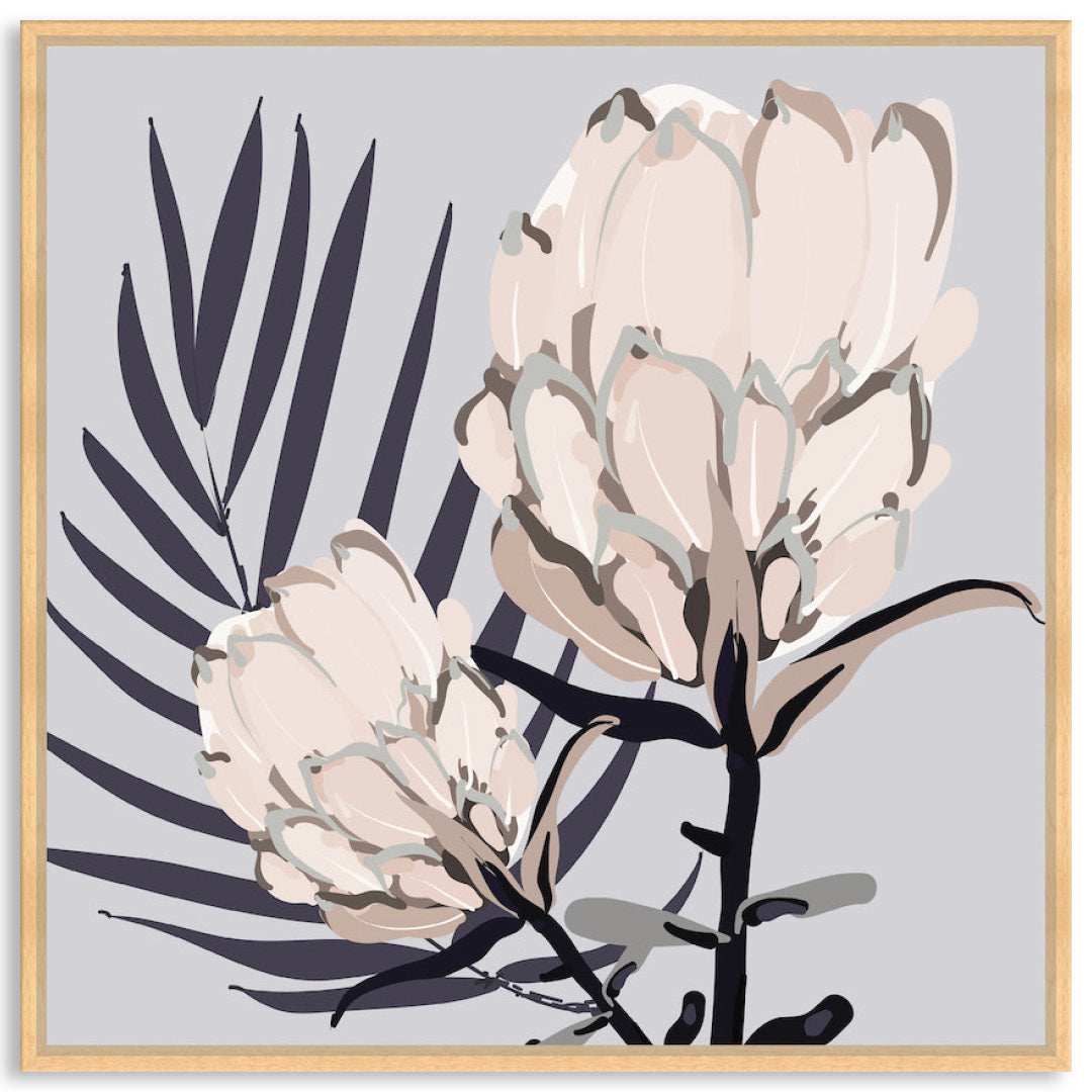 PROTEA GREY II - Framed Canvas