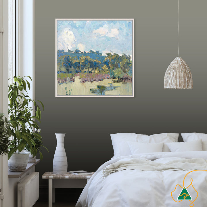 RURAL POND II - Framed Canvas