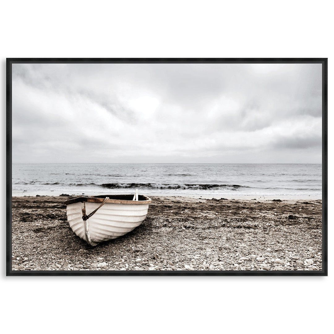 SECLUDED BEACH I - Framed Canvas