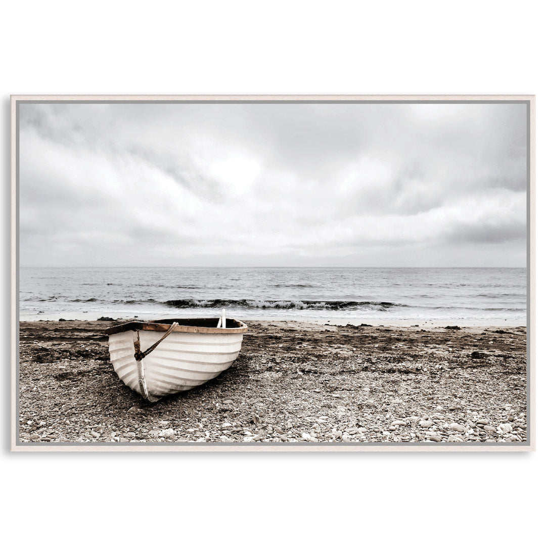 SECLUDED BEACH I - Framed Canvas