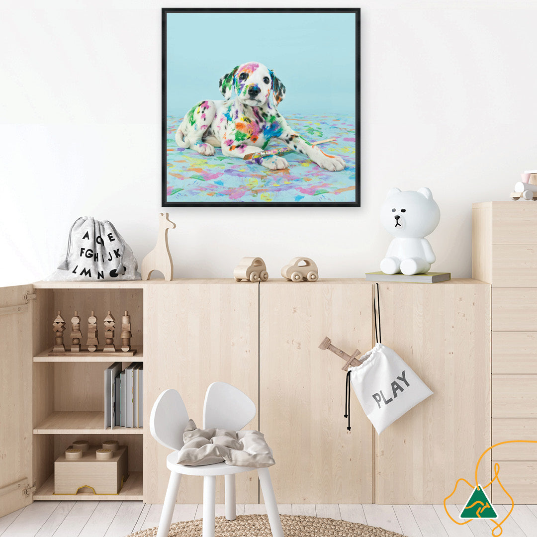 PAINT PUP IV - Framed Canvas