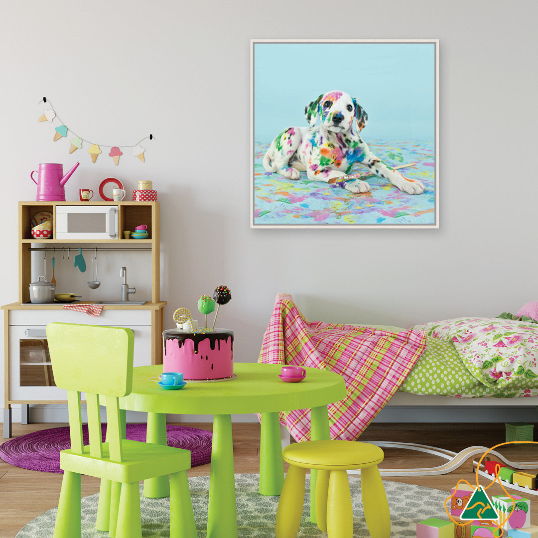 PAINT PUP IV - Framed Canvas