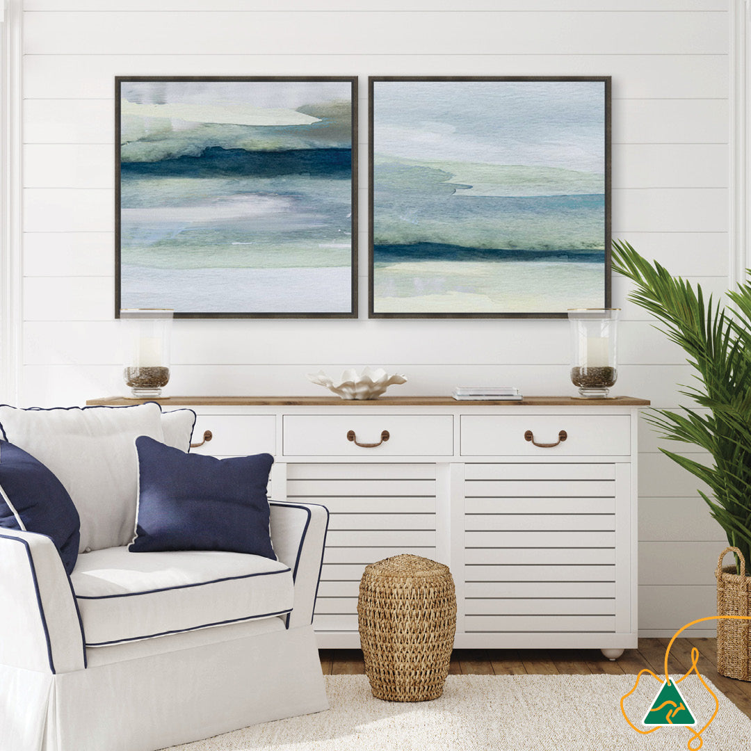 ABSTRACT SEA X - Framed Canvas