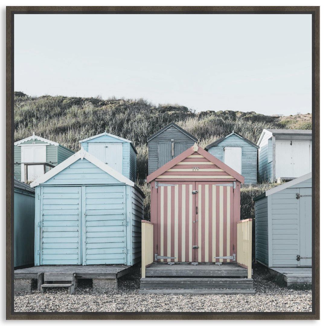 BEACH HUTS IV - Framed Canvas