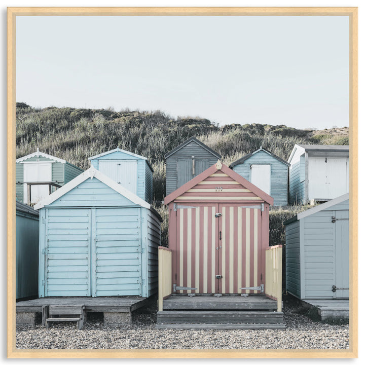 BEACH HUTS IV - Framed Canvas