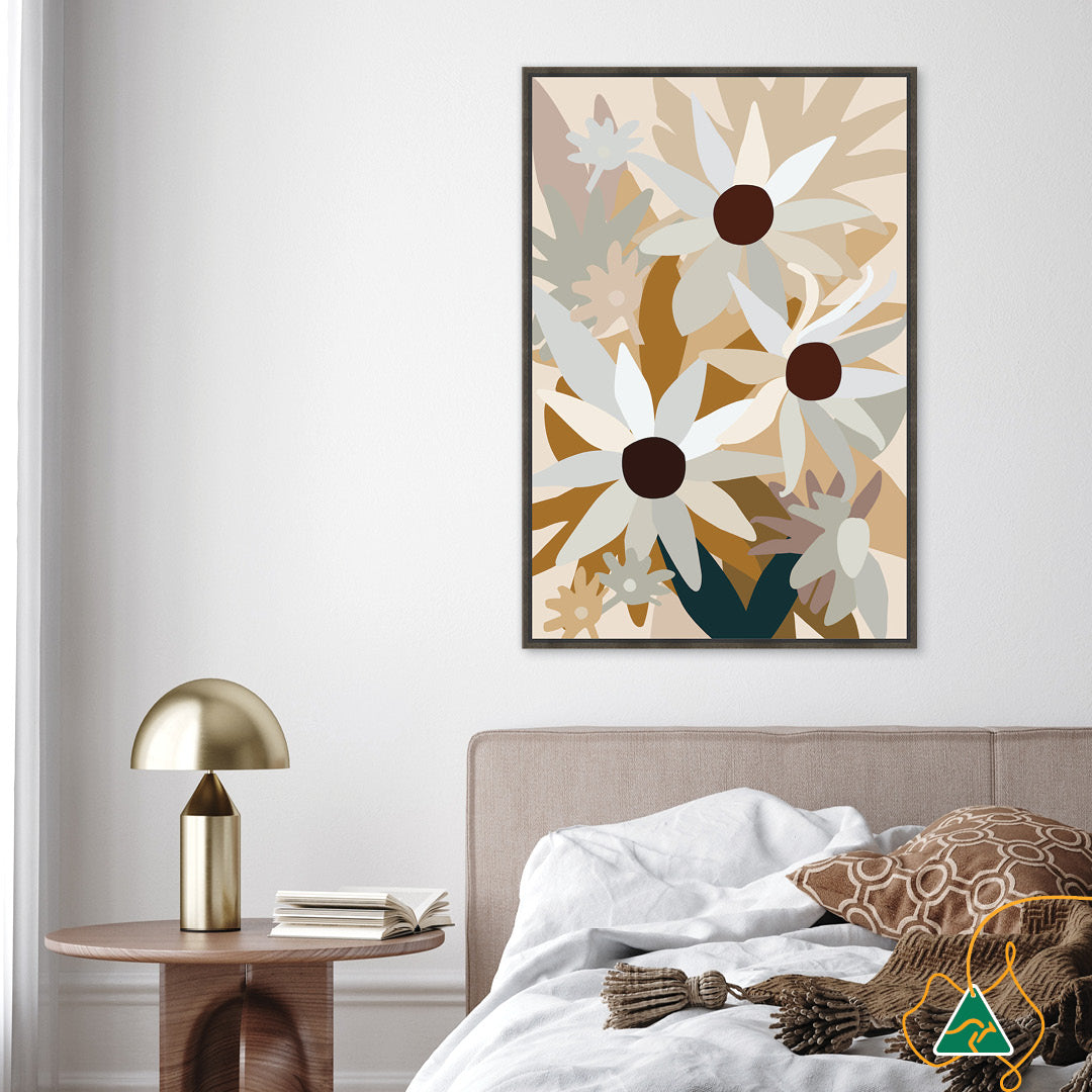 FLANNEL FLOWERS I - Framed Canvas