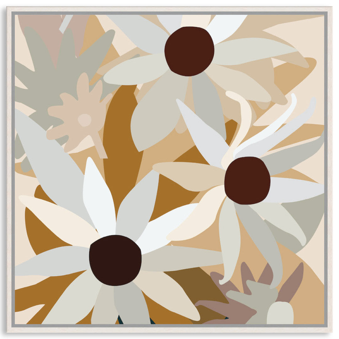 FLANNEL FLOWERS II - Framed Canvas