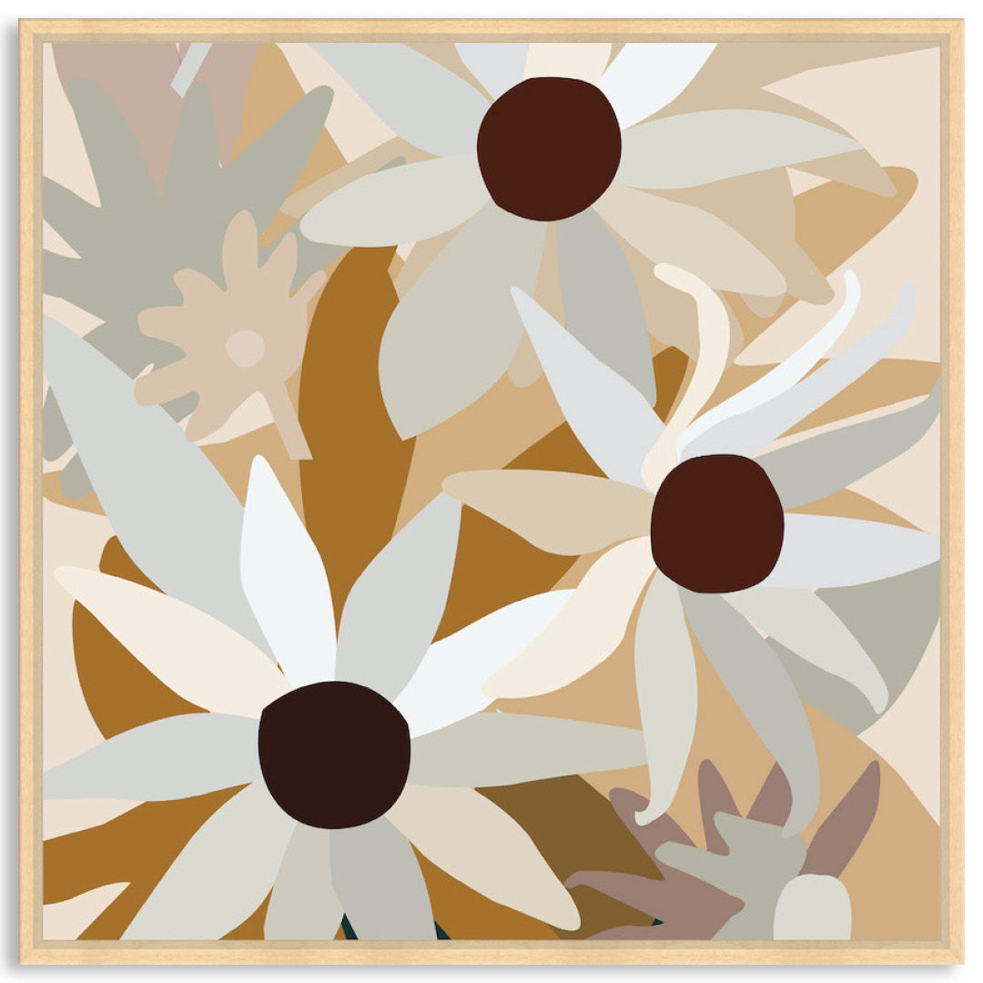 FLANNEL FLOWERS II - Framed Canvas