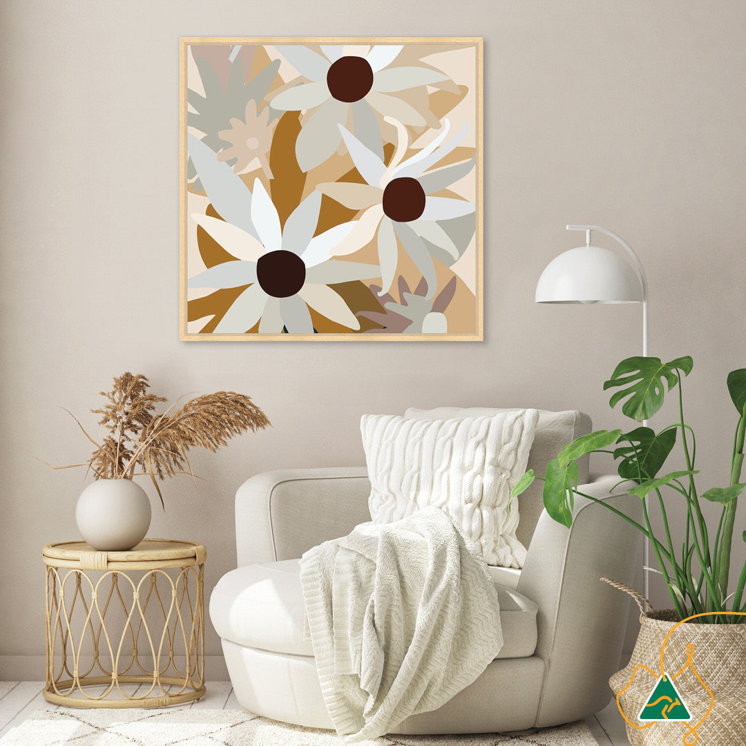 FLANNEL FLOWERS II - Framed Canvas