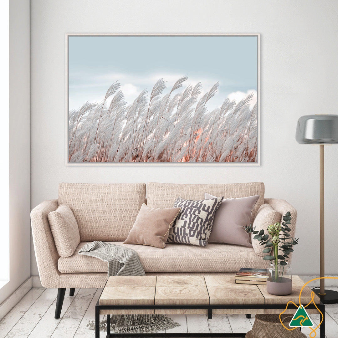 SILVER GRASS I - Framed Canvas