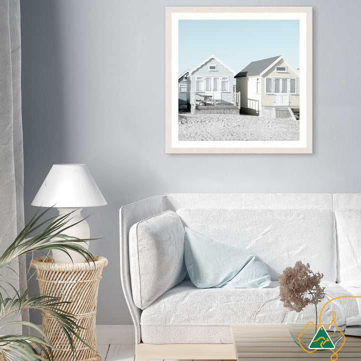 BEACH HUTS II - Framed Print