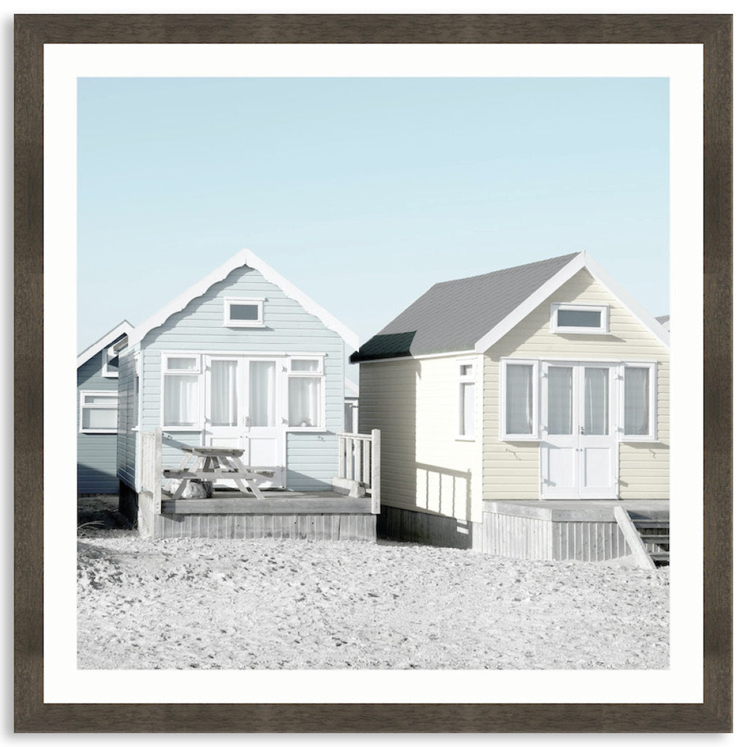 BEACH HUTS II - Framed Print