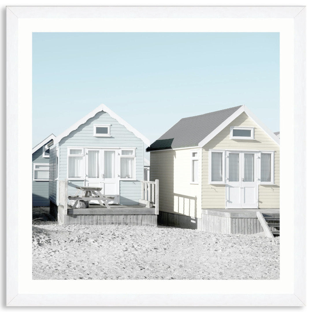 BEACH HUTS II - Framed Print