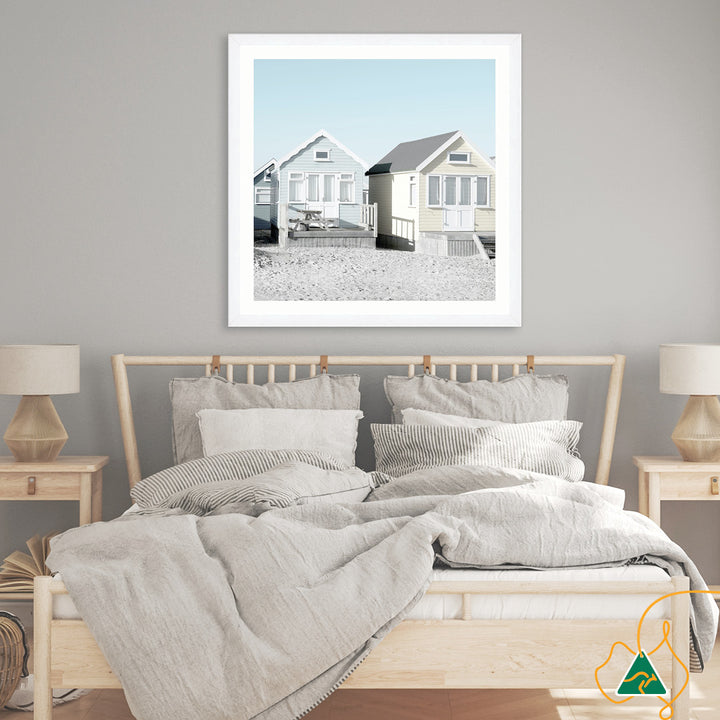 BEACH HUTS II - Framed Print