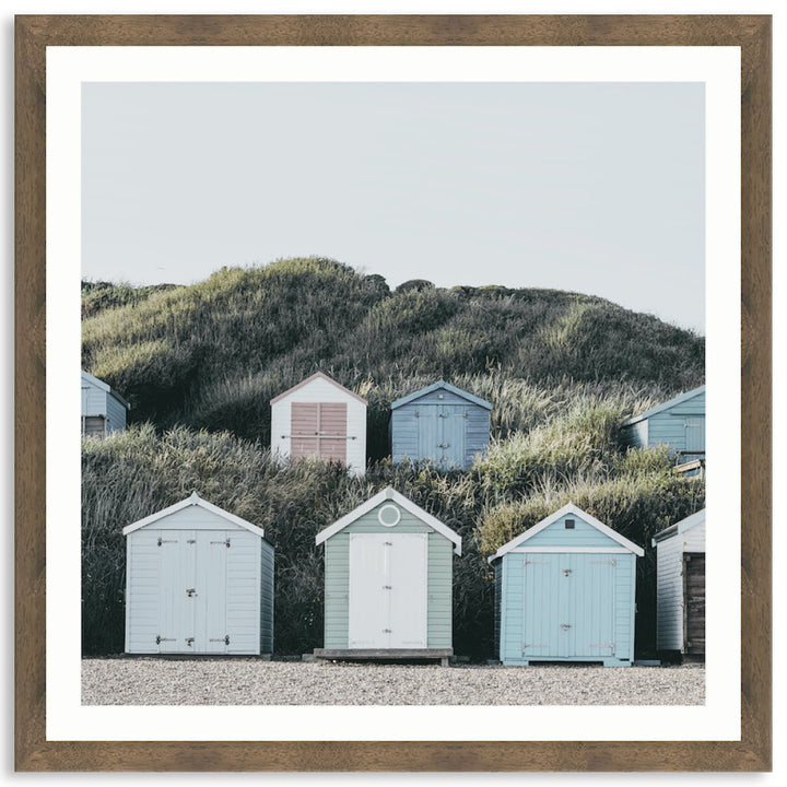 BEACH HUTS III - Framed Print