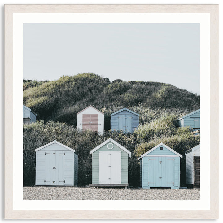 BEACH HUTS III - Framed Print