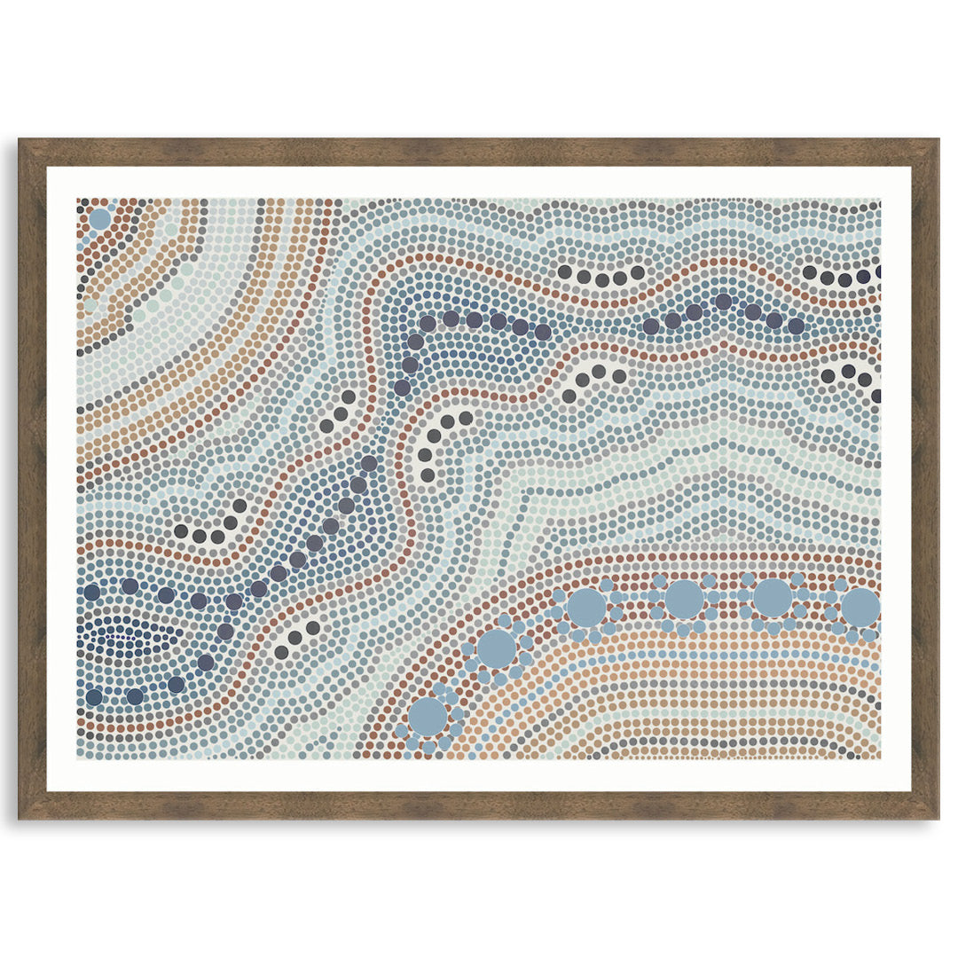 RIVER SILVER I - Framed Print