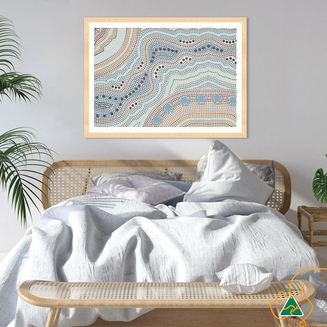 RIVER SILVER I - Framed Print