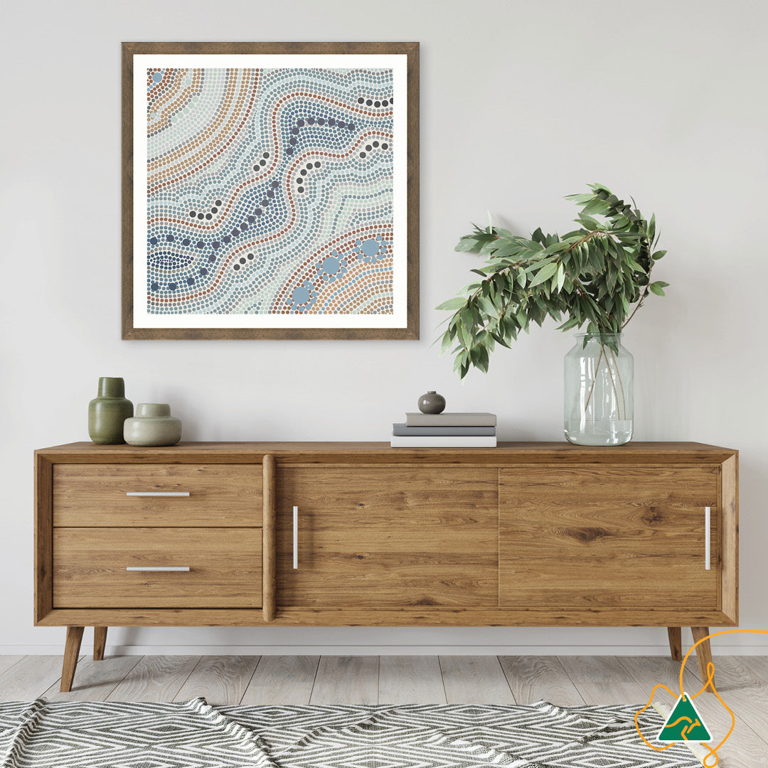 RIVER SILVER II - Framed Print