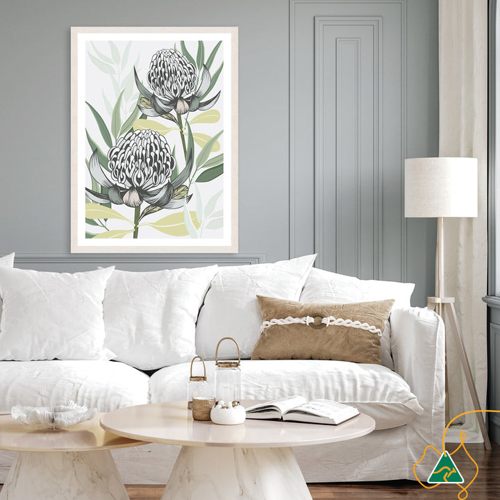 WHITE WARATAH I - Framed Print