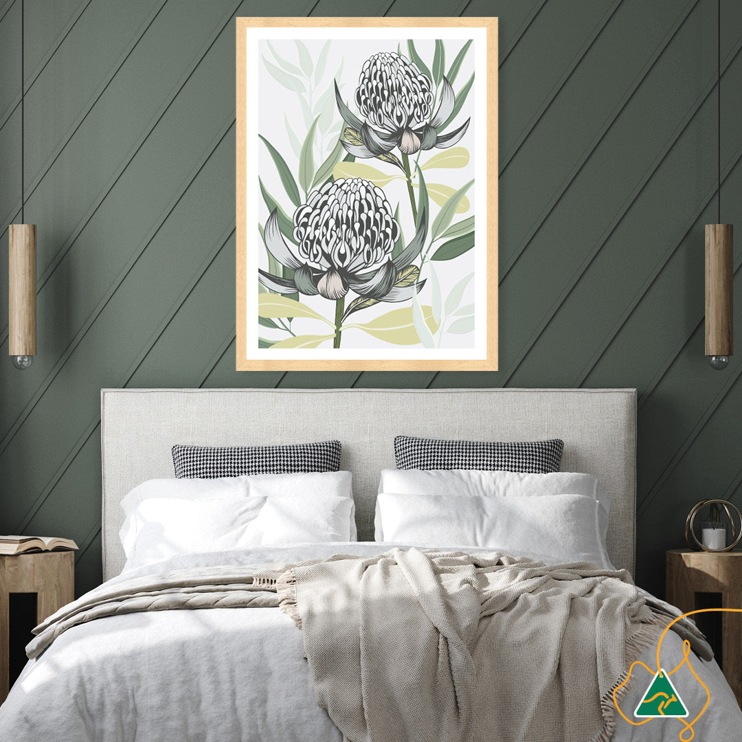 WHITE WARATAH I - Framed Print