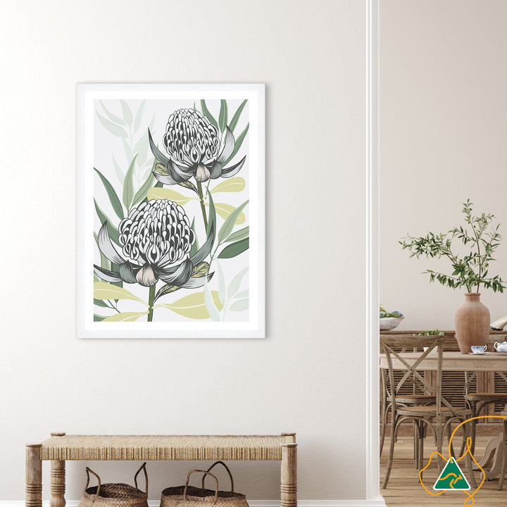 WHITE WARATAH I - Framed Print