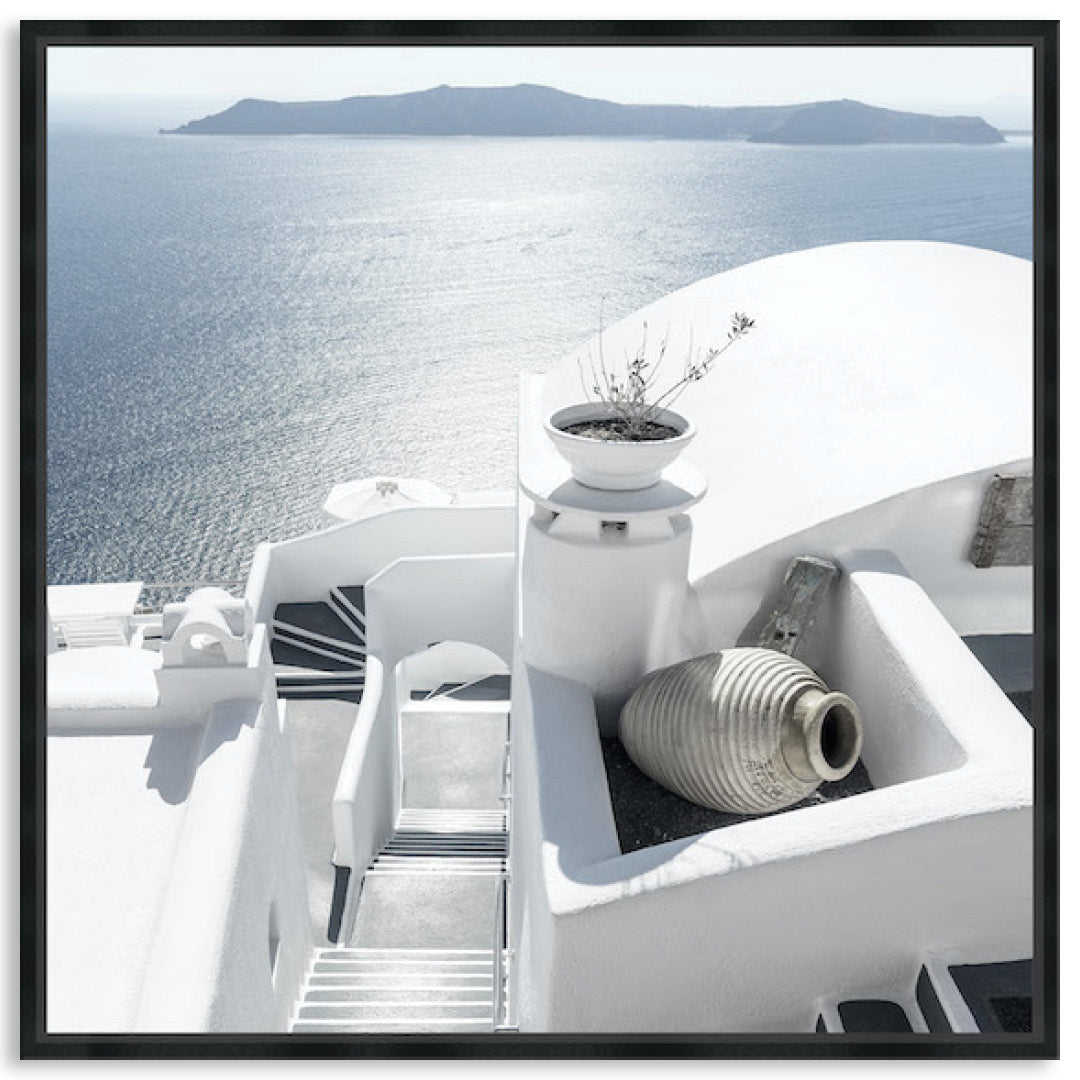 SANTORINI STAIRS II - Framed Canvas