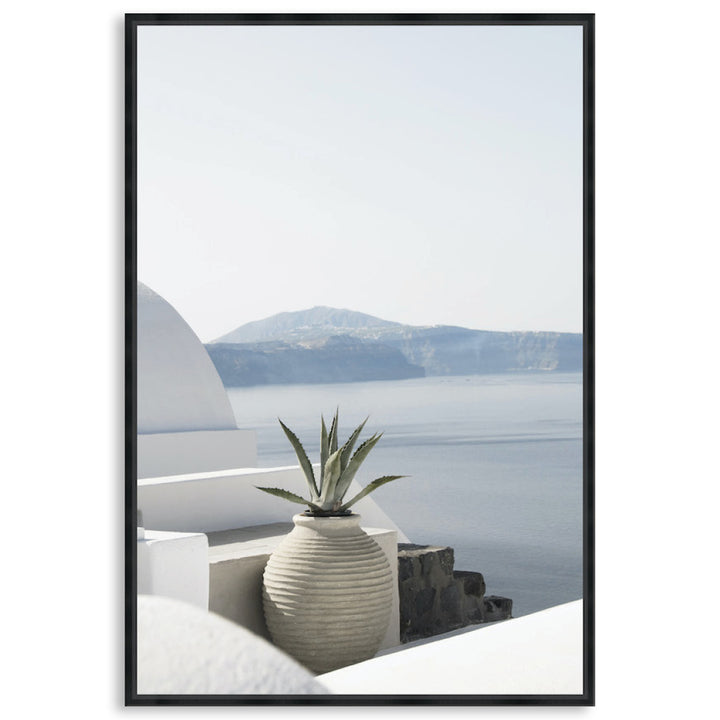 SANTORINI POT I - Framed Canvas