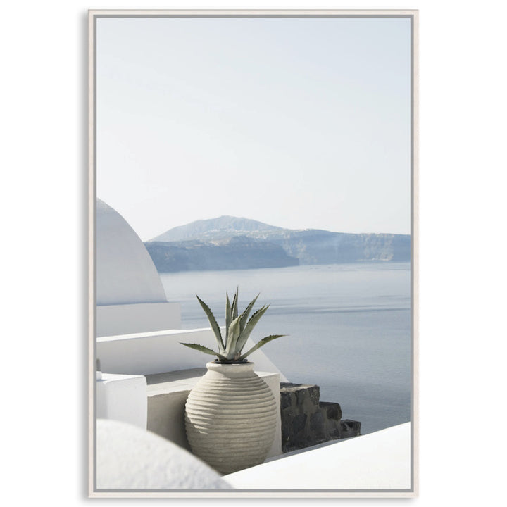 SANTORINI POT I - Framed Canvas