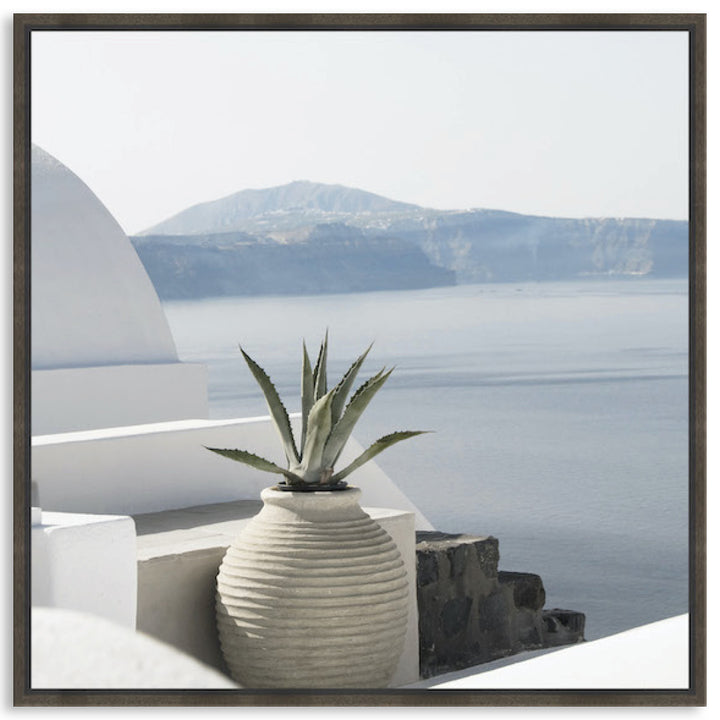 SANTORINI POT II - Framed Canvas