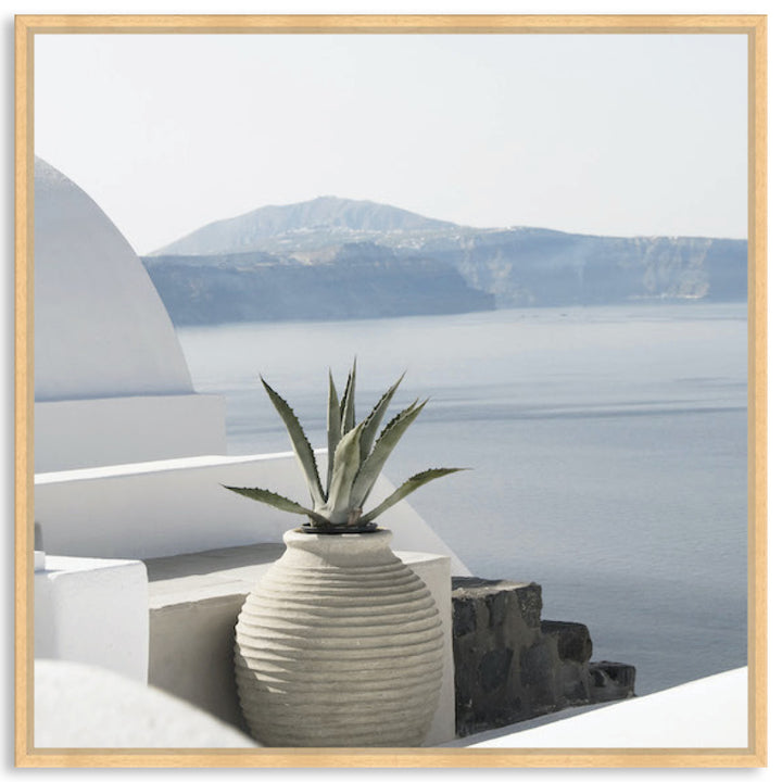 SANTORINI POT II - Framed Canvas