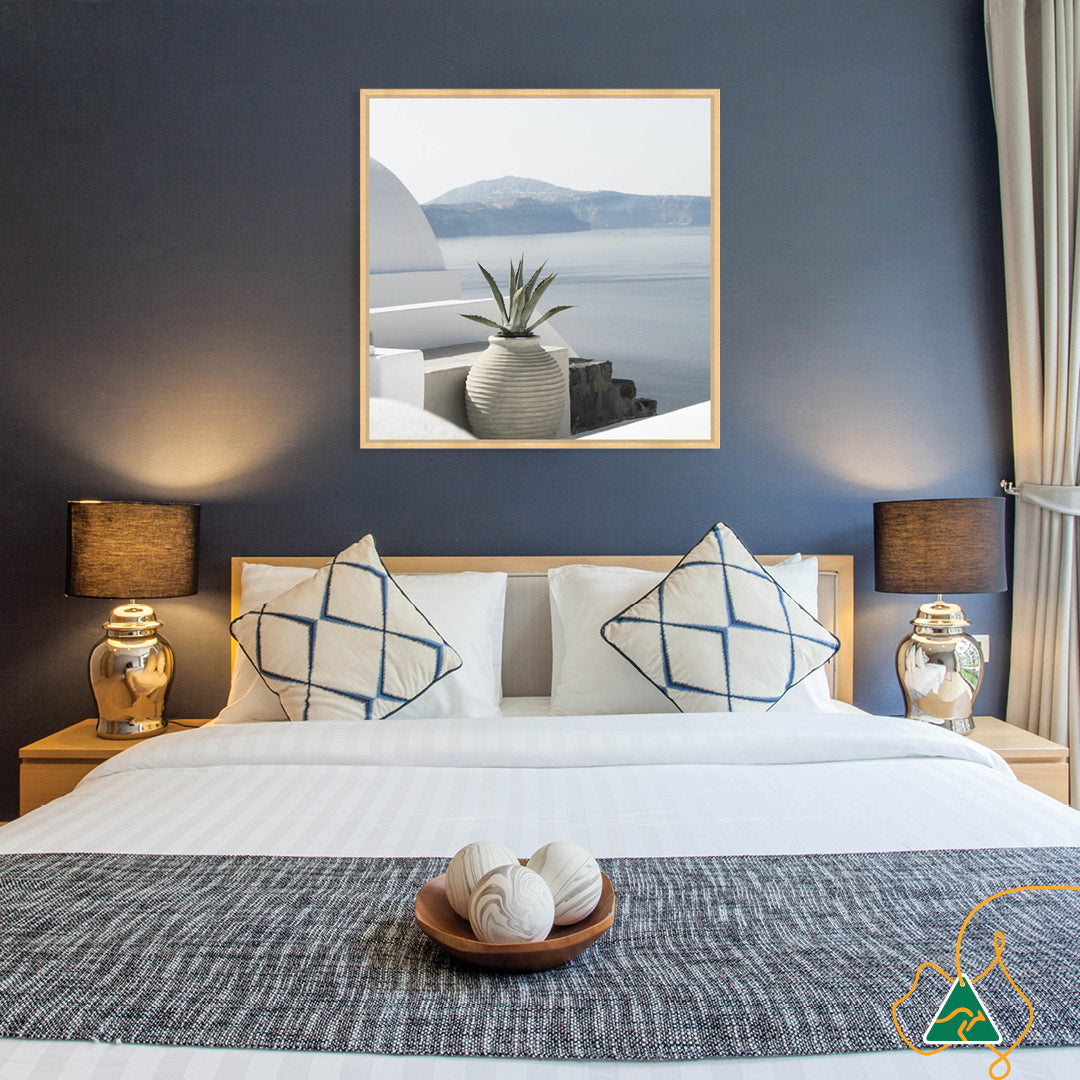 SANTORINI POT II - Framed Canvas