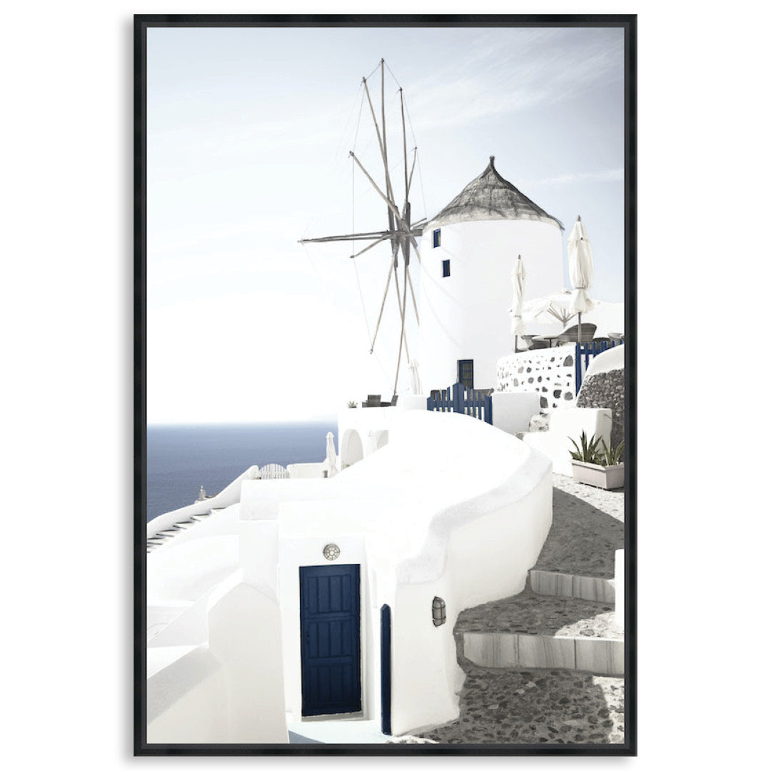 SANTORINI MILL I - Framed Canvas