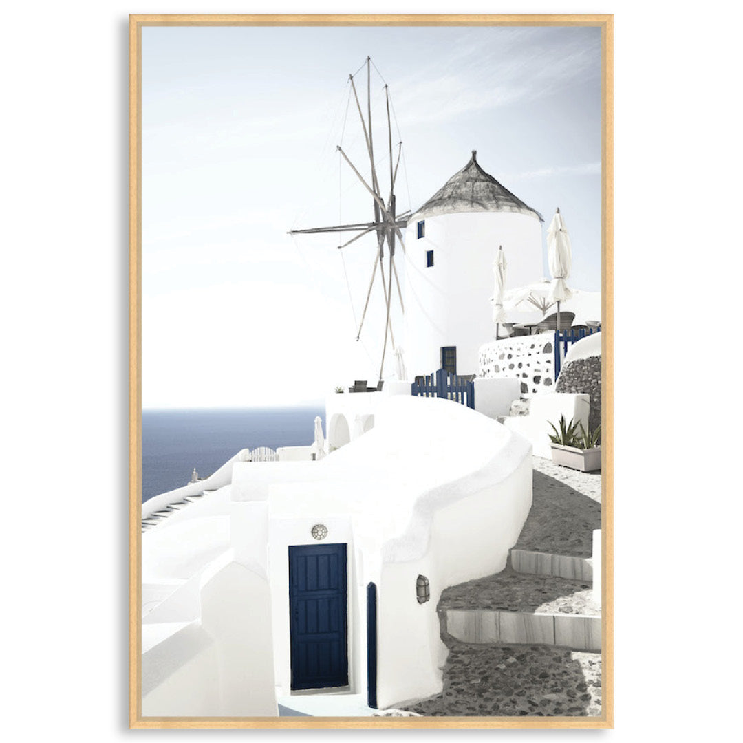 SANTORINI MILL I - Framed Canvas