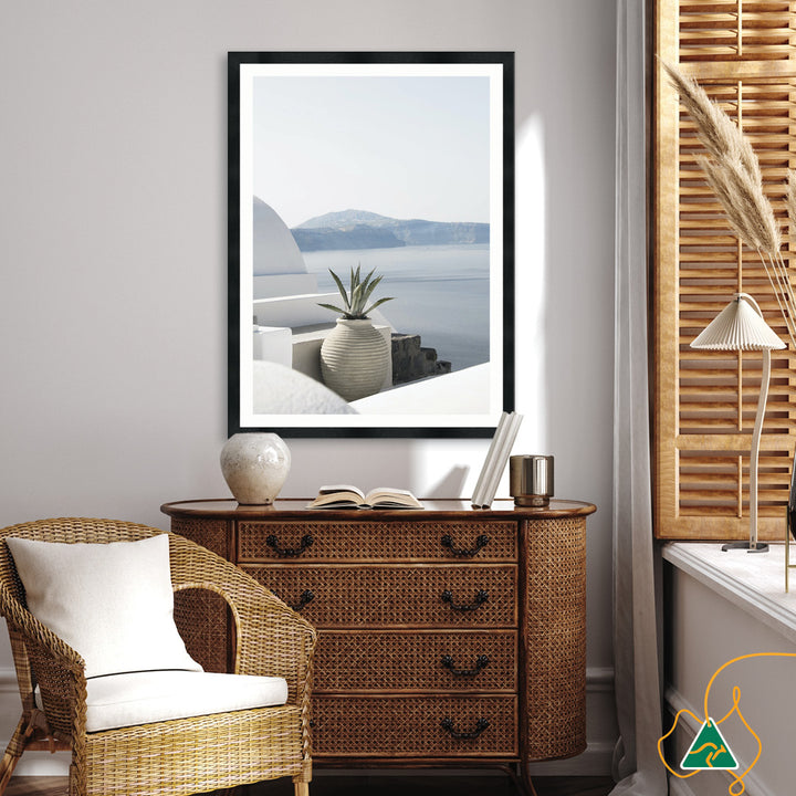 SANTORINI POT I - Framed Print