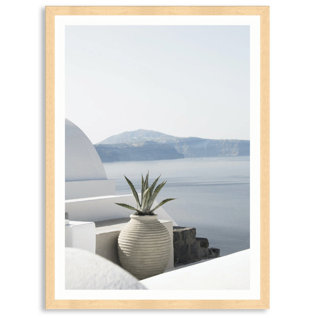 SANTORINI POT I - Framed Print